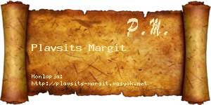 Plavsits Margit névjegykártya